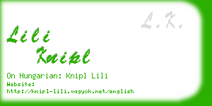 lili knipl business card